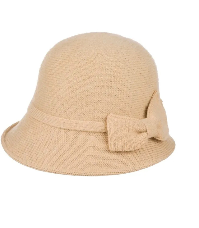 Kapelusz damski cloche z kokardą