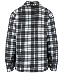 Warm fleece checked men's shirt insulated with faux fur