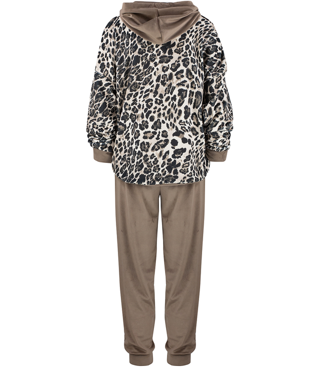 Tracksuit, pants, sweatshirt, velor set, leopard print LEA