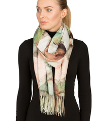 Square shawl scarf for women with tassels AGRAFKA