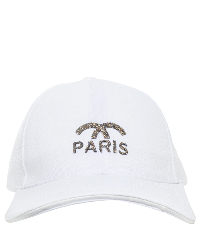 Women's Beanie Cap decorated with PARIS inscription made of crystals