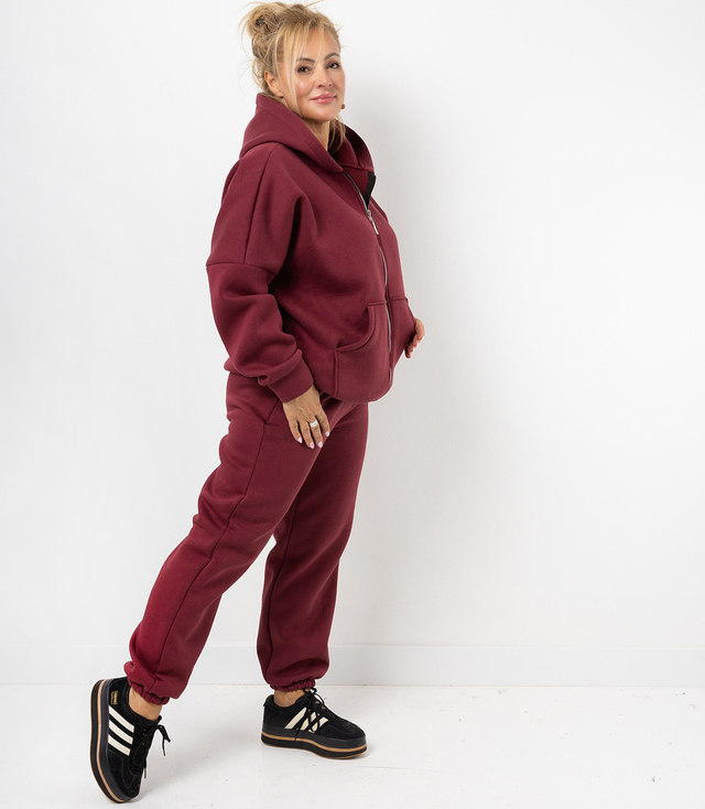 Warm thick sweatshirt set unbuttoned sweatshirt LAURA