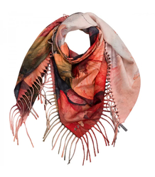 Elegant scarf large flowers with tassels