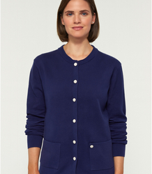 Classic warm thick short cardigan sweater EMILIA decorative buttons