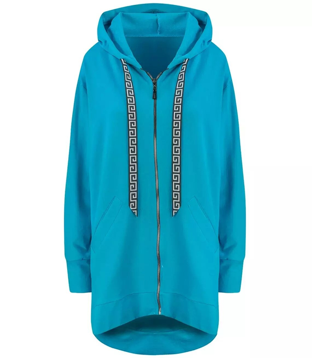 Oversized plain long back parka sweatshirt