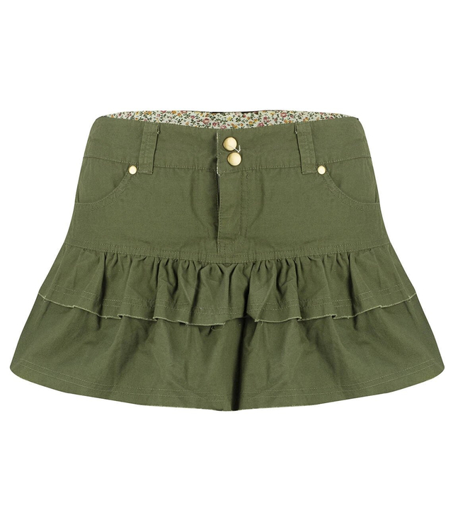 Short mini skirt with ruffles on the hips