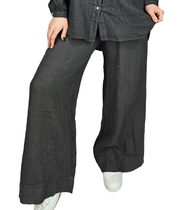Wide leg linen culotte pants LAILA