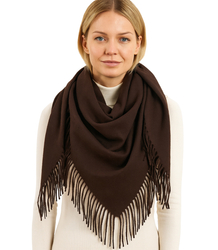 One-color shawl shlik scarf with fringe GRACE
