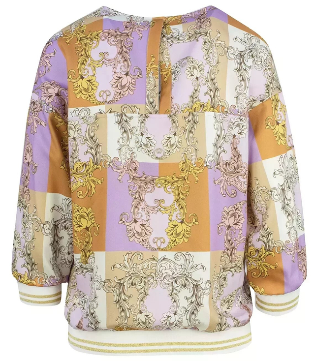Loose blouse with a welt colorful print