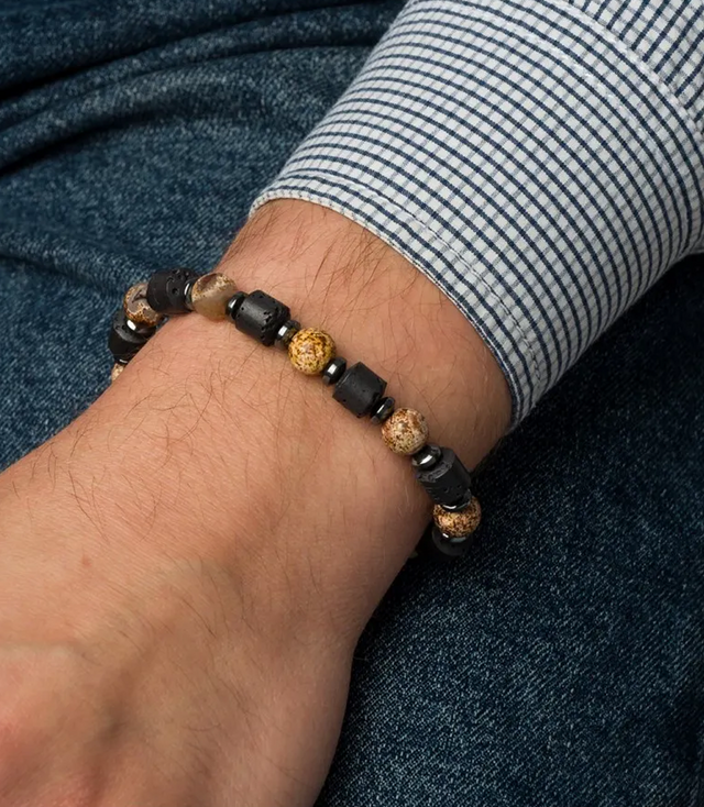 Men's bracelet with natural stones