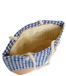 Mega large summer houndstooth beach bag