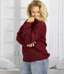 Warm women's oversize sweater boat neckline MARLENA