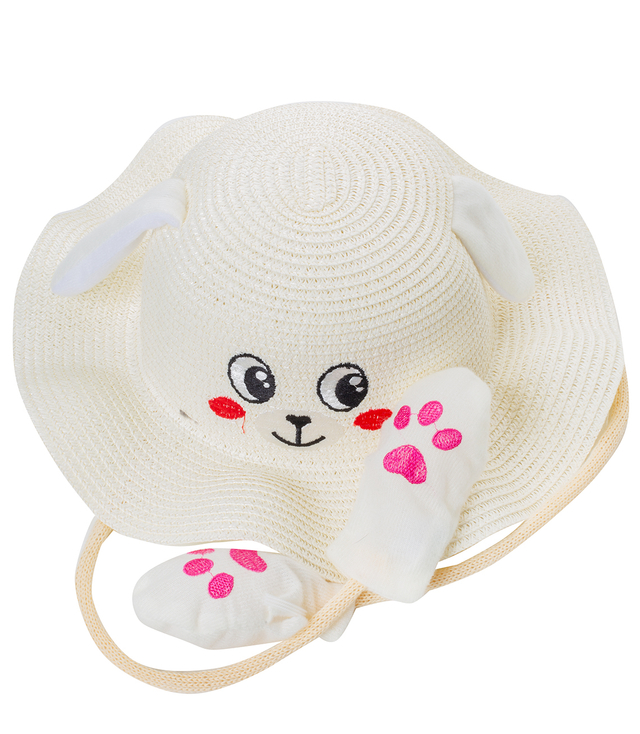 Children's hat with a dog's face and lifting ears