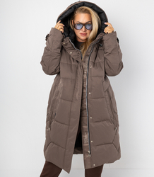 Long winter quilted coat SUZANA warm jacket PLUS SIZE
