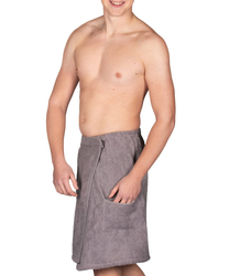 Men's sauna terry cloth kilt with pocket on elastic band