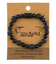 Bransoletka męska z naturalnych kamieni zodiak BYK