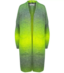 Long cardigan thick colorful ombre sweater