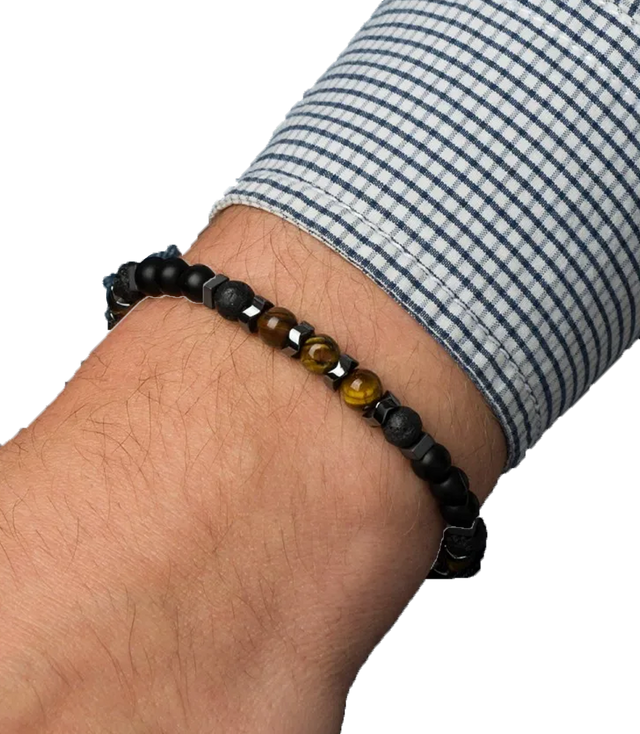 Men's bracelet with natural stones