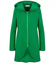 Zippered jacket fitted back longer cape