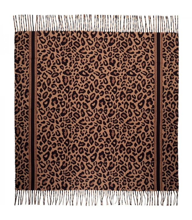 Fashionable scarf panther scarf elegant scarf with tassels