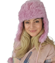 Warm women's earflap hat 