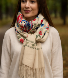 Women's scarf with floral ornament stylish