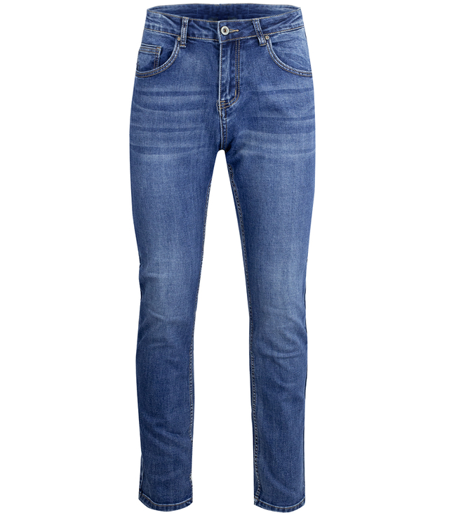 Classic men's navy blue straight leg jeans