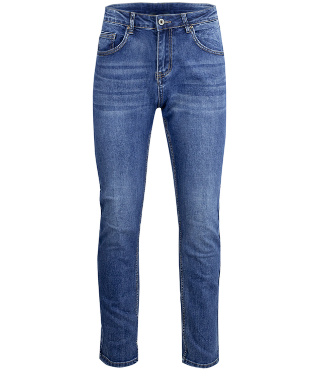 Klasyczne męskie spodnie granatowe jeansy z prostą nogawką