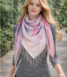 Women's floral pattern scarf 180x70