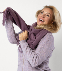 Scarf Thick scarf tassels single color warm soft 200x70 cm