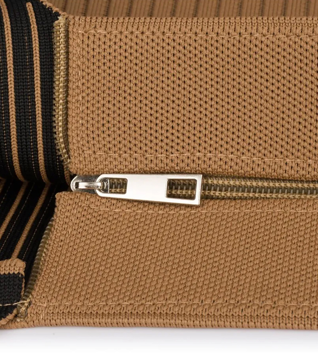 PARIS shopper bag elegant striped shoulder bag with zipper