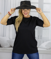 Blouse t-shirt with round neckline and 1/2 sleeve EVELINA