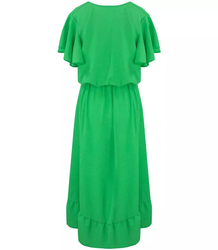 Envelope MAXI dress with Spanish frill