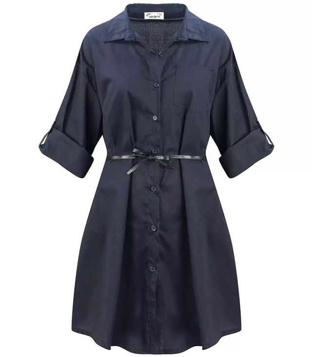 Long shirt Basic cotton shirt dress