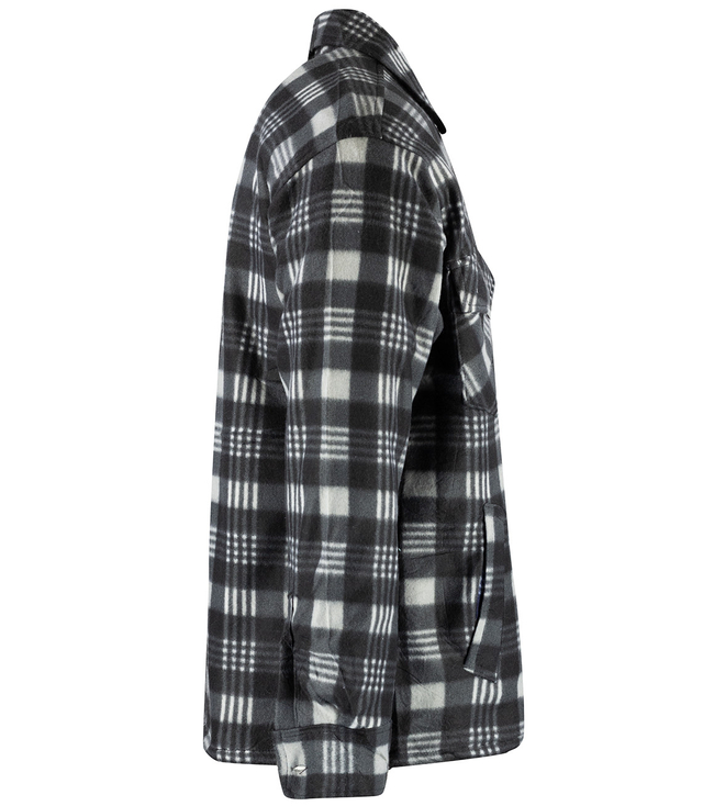 Warm fleece checked men's shirt insulated with faux fur