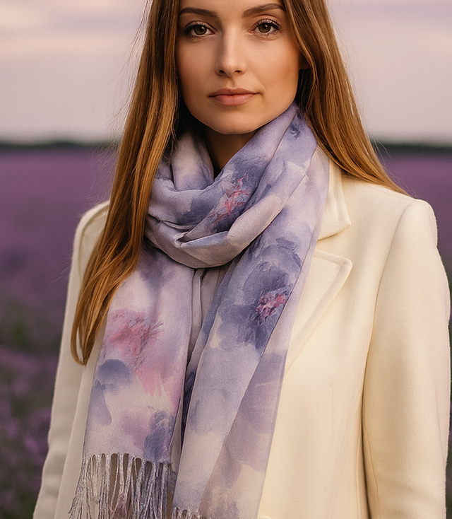 Women's floral pattern scarf 180x70