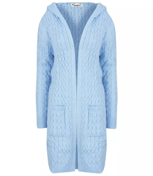 Braided plaid cardigan with hood ZUZA