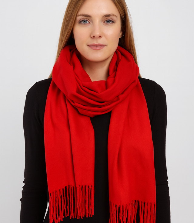 Soft large shawl with tassels uniform classic