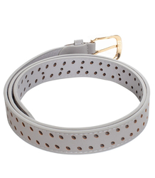 Women's eco leather belt with decorative holes 3 cm