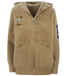 Bomber jacket sweatshirt alpaca wool teddy bear