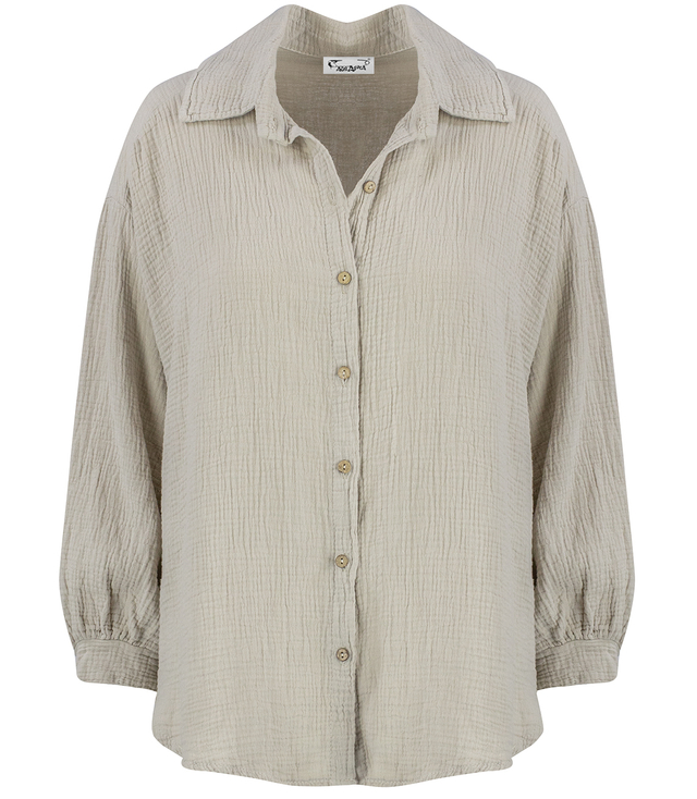 LAMBADA loose oversize short muslin shirt