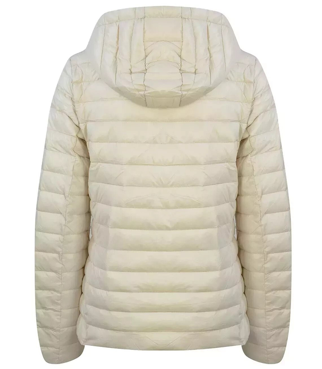 Short transitional quilted jacket with a sachet