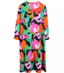 Midi dress with frills BOHO HIPPIE mandalas