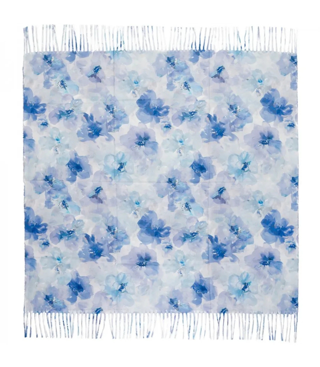 Floral women's scarf shawl with tassels