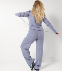 Loose melange knit pants AMELIA