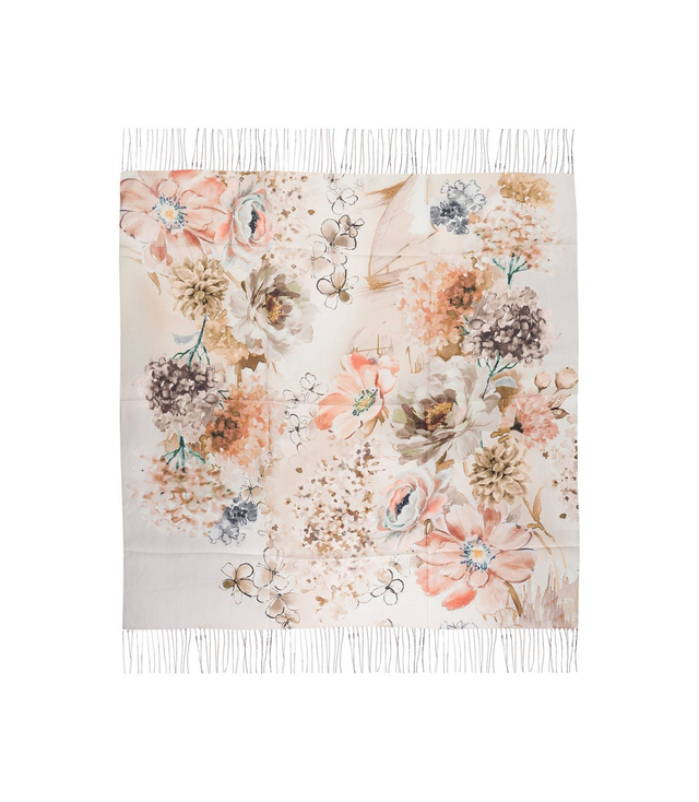 Women's scarf with floral pattern 100x100