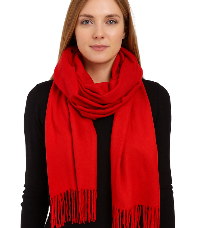 Soft large shawl with tassels uniform classic