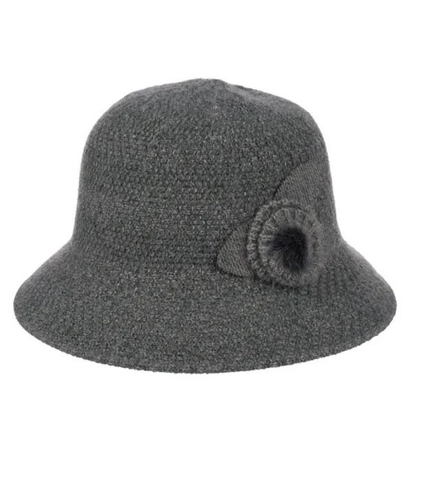 Women's hat cloche patch flower