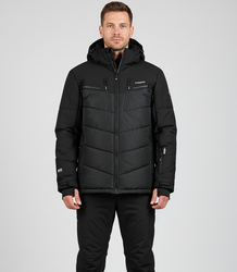 Men's quilted jacket with hood winter two-tone jacket