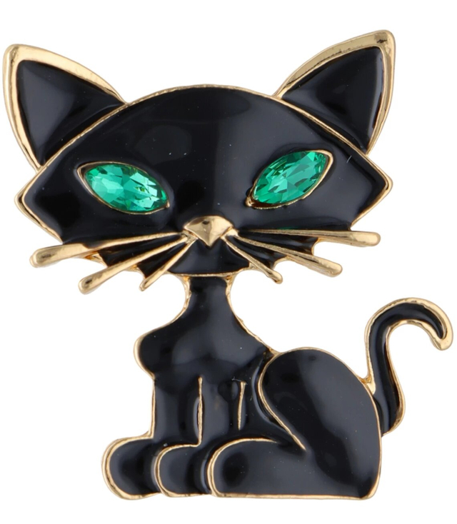 Decorative brooch beautiful cats charming safety pin